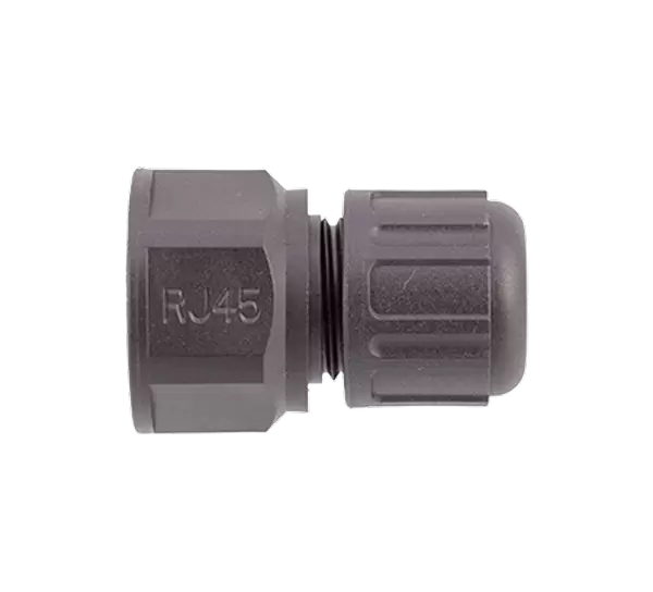 RJ45 सीधे पुरुष प्लास्टिक प्लग (थ्रेडेड)